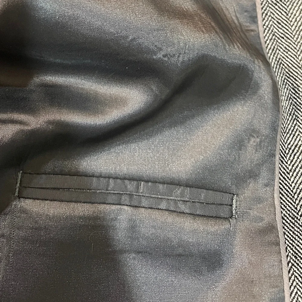 Joseph & Feiss Gold Luxury Wool Gray Houndstooth Jacket‎ Blazer Sport Coat 42XL